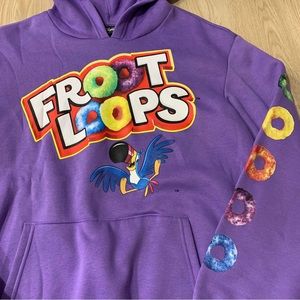 Fruit Loops Mens Hoodie Sz S M Ceral lover breakfast pride rainbow